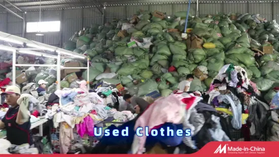Recipiente de roupas usadas mistas de fábrica por atacado de roupas usadas