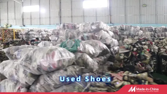 Fornecedor de calçados usados ​​por atacado de fábrica para exportação para África calçados mistos de segunda mão
